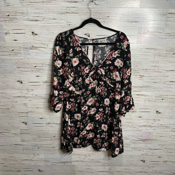 American eagle floral dress black pink medium - Picture 1 of 11